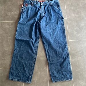 Vintage CHAMS men’s dark wash carpenter wide leg jeans 38x 32‎